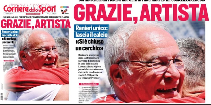 Ranieri, la nostra prima pagina speciale per la Sardegna 1 Ranieri, la nostra prima pagina speciale per la Sardegna