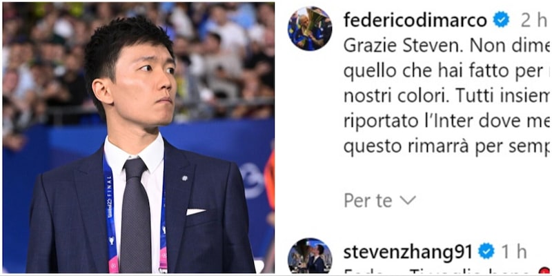 Zhang, il commento sui social dopo il passaggio dell’Inter a Oaktree 1 Zhang, il commento sui social dopo il passaggio dell’Inter a Oaktree
