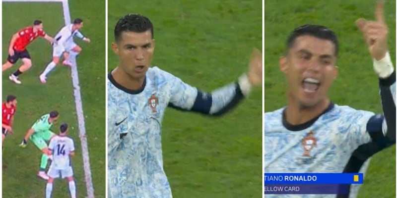 Cristiano Ronaldo è una furia: gestaccio all'arbitro e al Var durante Portogallo-Georgia 1 Cristiano Ronaldo è una furia: gestaccio all'arbitro e al Var durante Portogallo-Georgia
