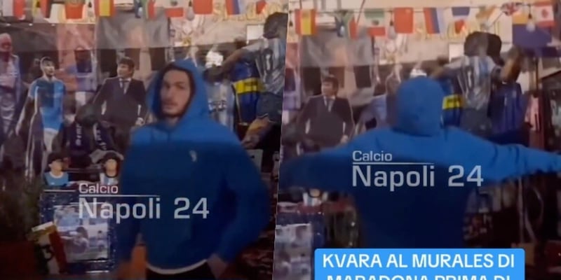 Kvara, l’addio più commovente: di notte al Murale di Maradona 1 Kvara, l’addio più commovente: di notte al Murale di Maradona