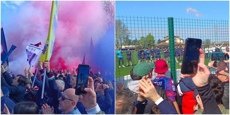Bologna, mille tifosi in festa all'allenamento: fumogeni e cori verso la Coppa Italia 1 Bologna, mille tifosi in festa all'allenamento: fumogeni e cori verso la Coppa Italia