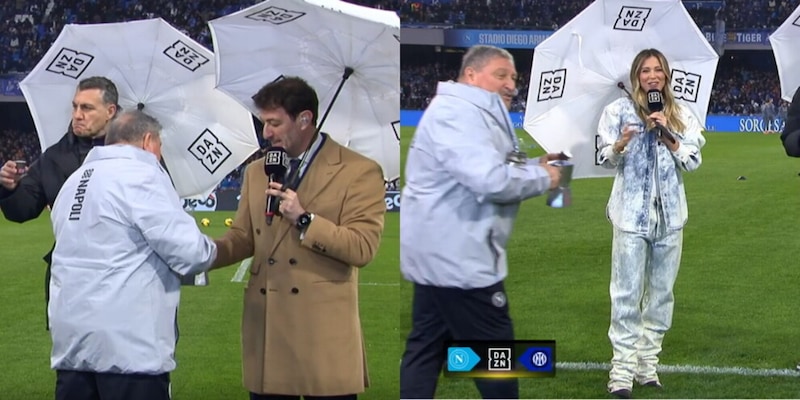 Starace porta il caffè in campo prima di Napoli-Inter: la reazione di Diletta Leotta, Vieri e Ferrara 1 Starace porta il caffè in campo prima di Napoli-Inter: la reazione di Diletta Leotta, Vieri e Ferrara