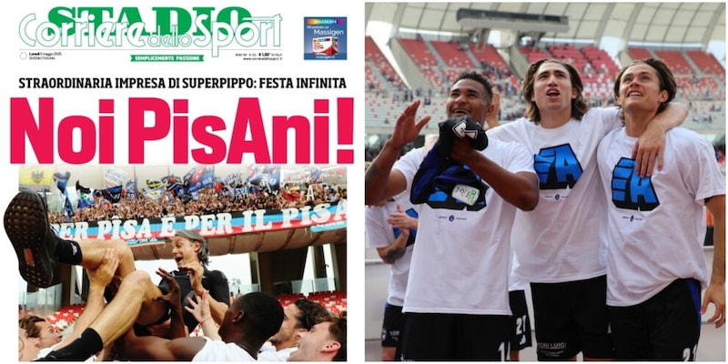 Oggi a Pisa la prima pagina speciale di Stadio per il ritorno in serie A 2 Oggi a Pisa la prima pagina speciale di Stadio per il ritorno in serie A