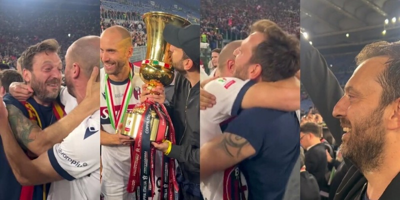 "Questa sera sei...Bologna", Cremonini scatenato per la vittoria della Coppa Italia 1 "Questa sera sei...Bologna", Cremonini scatenato per la vittoria della Coppa Italia