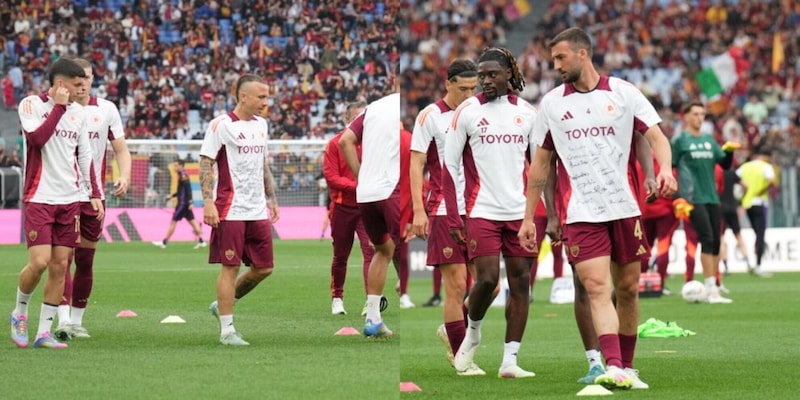 Roma, maglie speciali per il riscaldamento: cosa hanno scritto i giocatori 4 Roma, maglie speciali per il riscaldamento: cosa hanno scritto i giocatori