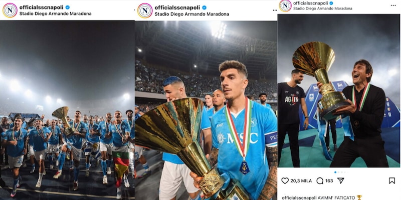 Napoli campione, il nuovo post con Conte infiamma i tifosi: "Avimm' faticato" 3 Napoli campione, il nuovo post con Conte infiamma i tifosi: "Avimm' faticato"