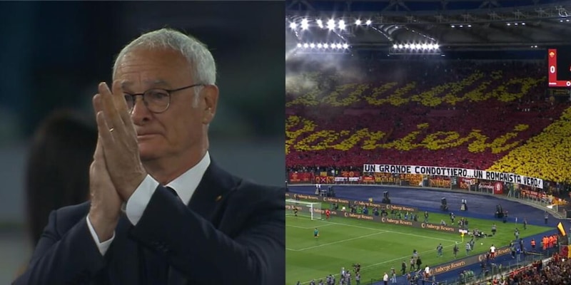 Ranieri, l'omaggio dell'Olimpico è clamoroso: il tecnico e i giocatori si commuovono 2 Ranieri, l'omaggio dell'Olimpico è clamoroso: il tecnico e i giocatori si commuovono