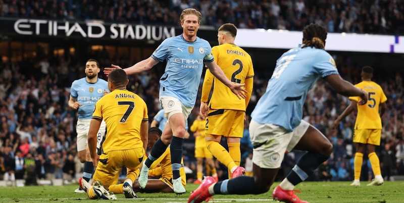 De Bruyne avvicina il City alla Champions, Guardiola batte i Wolves 1 De Bruyne avvicina il City alla Champions, Guardiola batte i Wolves