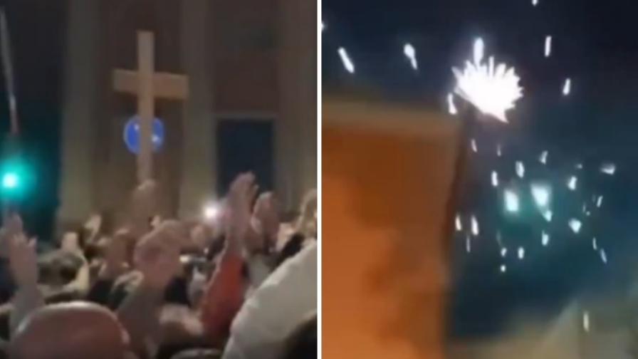 Genoa, festa dei tifosi per la retrocessione della Sampdoria: fuochi, fumogeni e... crocifissi 1 Genoa, festa dei tifosi per la retrocessione della Sampdoria: fuochi, fumogeni e... crocifissi