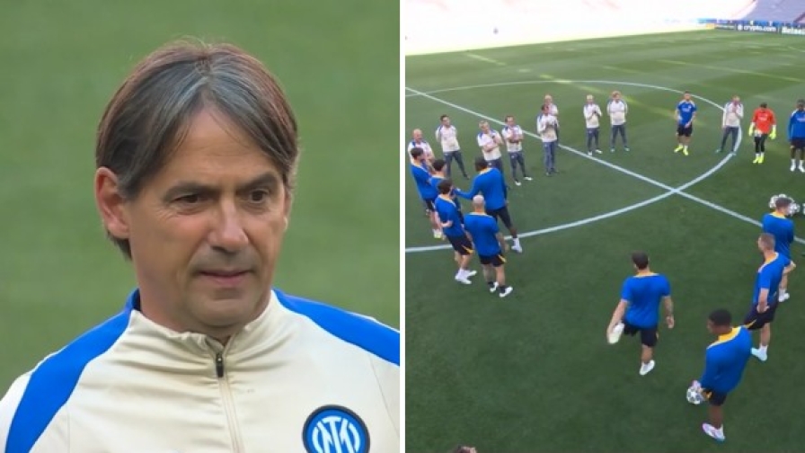 Psg-Inter, il discorso di Inzaghi alla squadra nell'allenamento di vigilia 1 Psg-Inter, il discorso di Inzaghi alla squadra nell'allenamento di vigilia