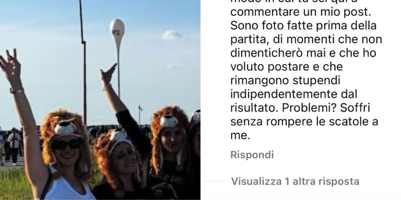 La moglie di Acerbi e i selfie con il cappello da leone dopo la sconfitta: il durissimo botta e risposta 3 La moglie di Acerbi e i selfie con il cappello da leone dopo la sconfitta: il durissimo botta e risposta