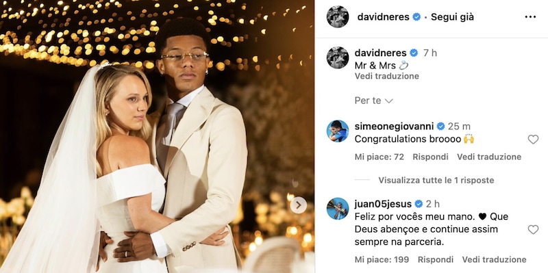 Napoli, la doppietta di Neres: dopo lo scudetto sposa la sua Kira 1 Napoli, la doppietta di Neres: dopo lo scudetto sposa la sua Kira