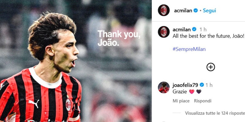 Il Milan saluta Joao Felix ma scatena la furia dei tifosi: "Non hai fatto niente..." 2 Il Milan saluta Joao Felix ma scatena la furia dei tifosi: "Non hai fatto niente..."