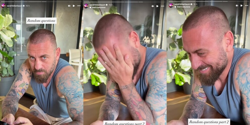De Rossi e il siparietto piccante con Sarah: "Ma che me stai a guardà le..." 1 De Rossi e il siparietto piccante con Sarah: "Ma che me stai a guardà le..."