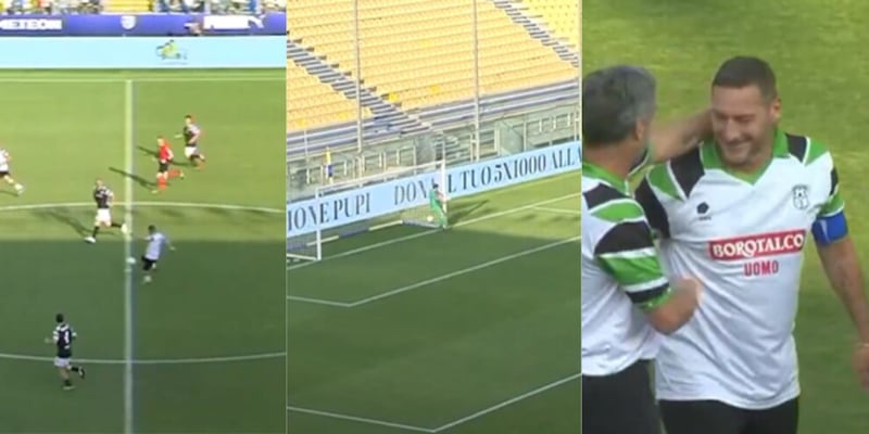 Che magia di Totti all'Operazione Nostalgia: gol da centrocampo contro Frey 4 Che magia di Totti all'Operazione Nostalgia: gol da centrocampo contro Frey