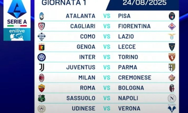 Serie A, prima giornata: Inter e Milan in casa contro Torino e Cremonese, c'è Sassuolo-Napoli 4 Serie A, prima giornata: Inter e Milan in casa contro Torino e Cremonese, c'è Sassuolo-Napoli