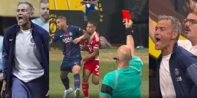 Luis Enrique è una furia contro Taylor: la reazione dopo il cartellino rosso a Hernandez 1 Luis Enrique è una furia contro Taylor: la reazione dopo il cartellino rosso a Hernandez