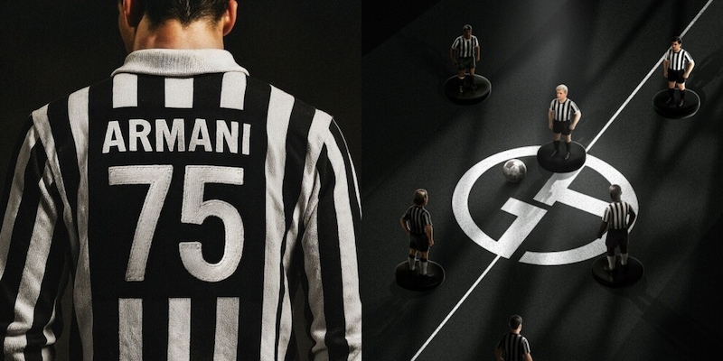 Giorgio Armani firma la Juve: tessuti pregiati in bianco e nero, completi in blu notte 3 Giorgio Armani firma la Juve: tessuti pregiati in bianco e nero, completi in blu notte