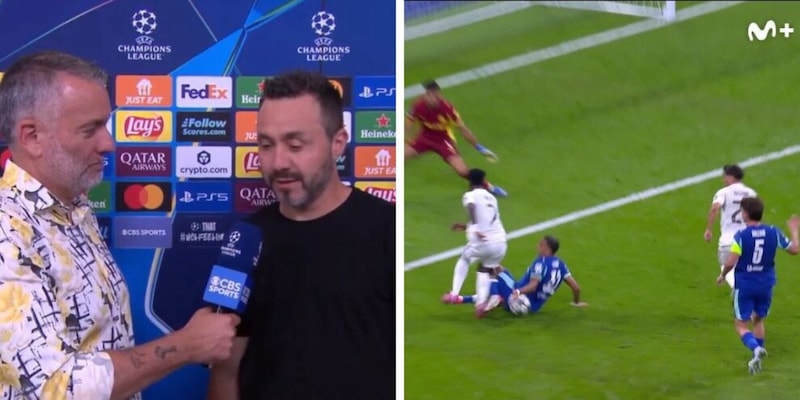 De Zerbi furioso: "Il rigore dato al Real contro il Marsiglia è una vergogna! Incredibile..." 3 De Zerbi furioso: "Il rigore dato al Real contro il Marsiglia è una vergogna! Incredibile..."