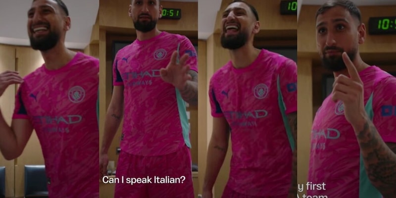 Donnarumma e il primo giorno City tutto da ridere: "Che inglese fratello"