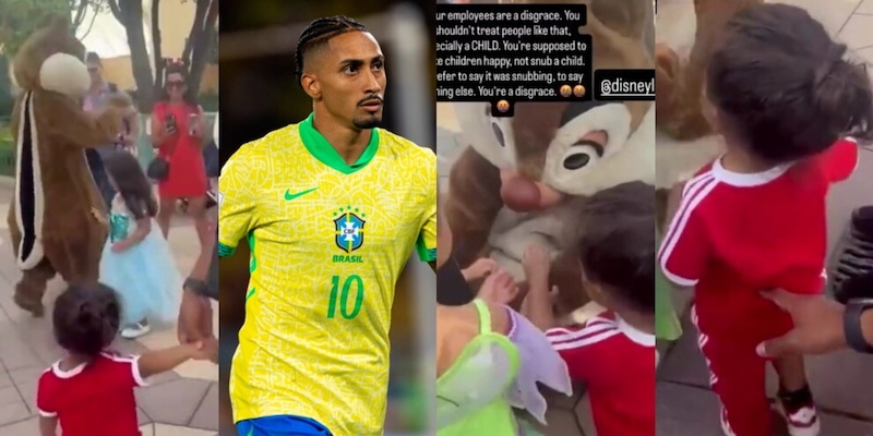 Raphinha e l'accusa di razzismo a Disneyland: "Perch&eacute; gli altri bimbi s&igrave;?". Poi il chiarimento