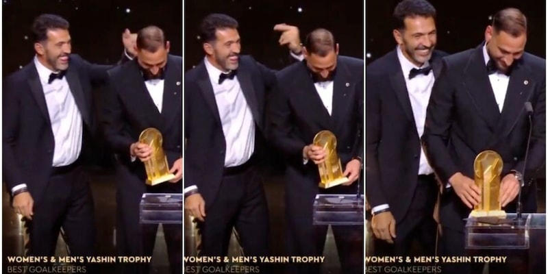 Buffon e il simpatico siparietto con Donnarumma sul palco del Pallone d'Oro: il gesto è virale 3 Buffon e il simpatico siparietto con Donnarumma sul palco del Pallone d'Oro: il gesto è virale