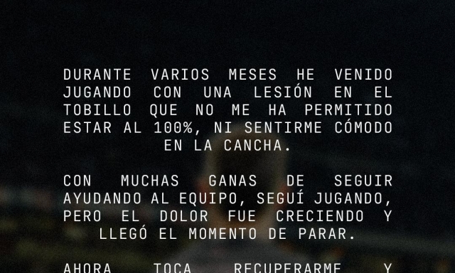 Gimenez: "Da mesi gioco con un infortunio alla caviglia". Ecco che cosa farà ora
