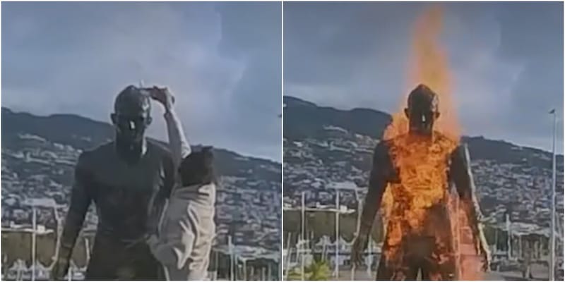 Cristiano Ronaldo shock, la sua statua a Madeira in fiamme: il motivo &egrave; folle