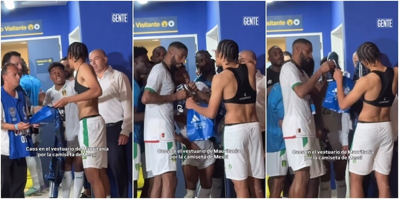 I giocatori della Mauritania impazziscono tra di loro per la maglia di Messi: le immagini shock fanno il giro del mondo 3 I giocatori della Mauritania impazziscono tra di loro per la maglia di Messi: le immagini shock fanno il giro del mondo