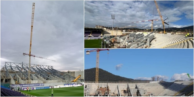 Fiorentina-Lazio, c'&egrave; una gru gigante nello stadio: pericolo al Franchi