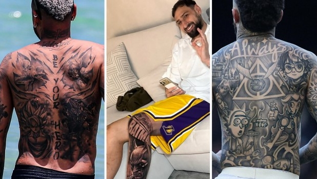 Dal Batman di Gigio alla schiena di Neymar: i supereroi (tatuati) sotto la maglia 3 Dal Batman di Gigio alla schiena di Neymar: i supereroi (tatuati) sotto la maglia