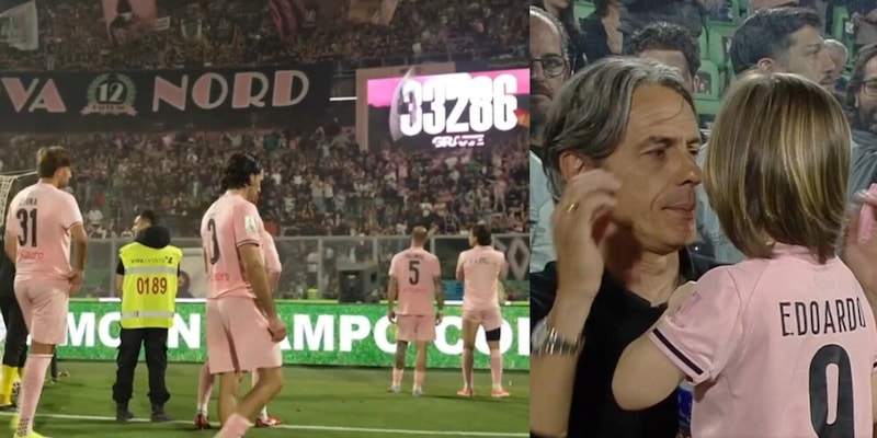 Le lacrime di Pippo Inzaghi consolato dal piccolo Edoardo, la bellezza del Barbera: la favola Serie A sfiorata dal Palermo fa il giro del mondo 3 Le lacrime di Pippo Inzaghi consolato dal piccolo Edoardo, la bellezza del Barbera: la favola Serie A sfiorata dal Palermo fa il giro del mondo