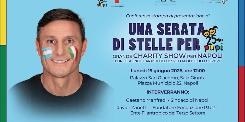 Una serata di stelle per Pupi: il charity show a Napoli, da Zanetti a Max Pezzali e Lavezzi 2 Una serata di stelle per Pupi: il charity show a Napoli, da Zanetti a Max Pezzali e Lavezzi