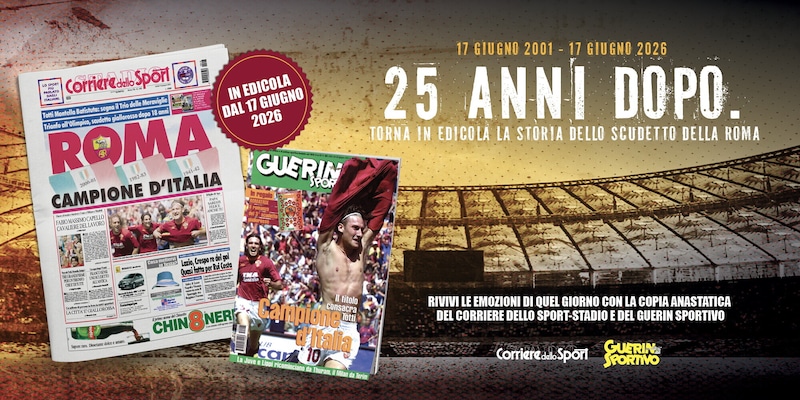 Lo Scudetto della Roma torna in edicola con il Corriere dello Sport-Stadio 2 Lo Scudetto della Roma torna in edicola con il Corriere dello Sport-Stadio