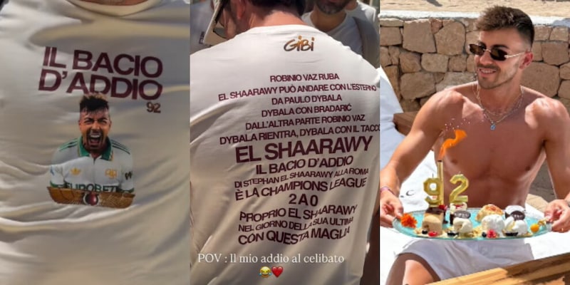 El Shaarawy, addio al celibato con una maglia speciale: i tifosi della Roma impazziscono sui social 2 El Shaarawy, addio al celibato con una maglia speciale: i tifosi della Roma impazziscono sui social