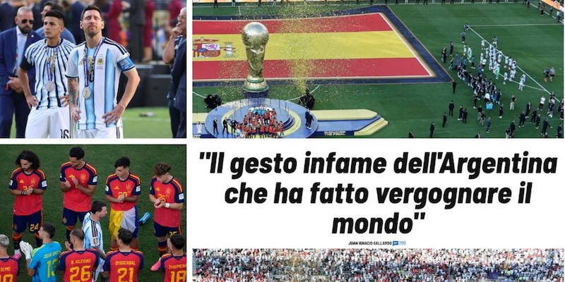 L'Argentina non guarda la premiazione, la reazione furiosa degli spagnoli: "Gesto infame e spregevole" 2 L'Argentina non guarda la premiazione, la reazione furiosa degli spagnoli: "Gesto infame e spregevole"