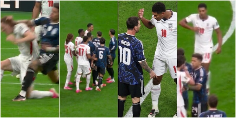 Bellingham contro Messi, scoppia la rissa dopo appena due minuti: Inghilterra-Argentina &egrave; ad alta tensione